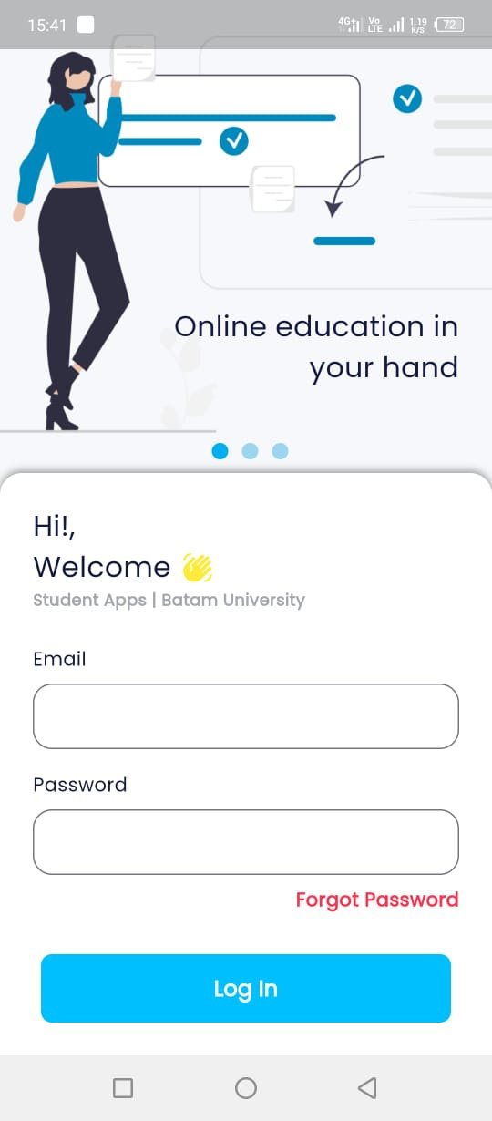 Layar masuk aplikasi pembelajaran daring.